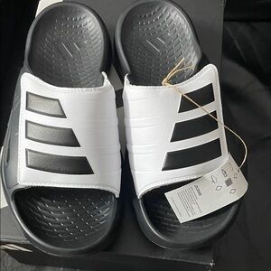Black and White Slide Slides adidas men's or women's nwt